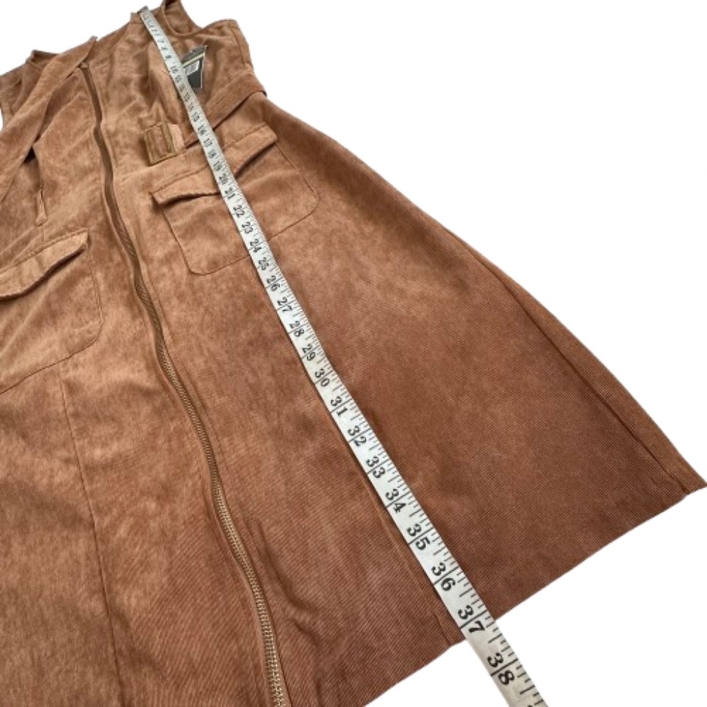 NWT Sharagano Women' 4 Brown Wet Sand Sleeveless Full Zip Midi Corduroy Dress - Picture 13 of 15
